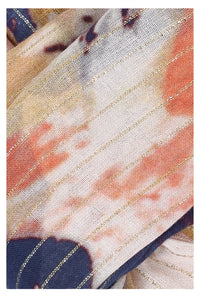Midnight Bloom Cotton Scarf - Navy