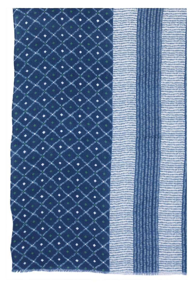 Indigo Elegance Wool Scarf - Blue | SVEŽElife