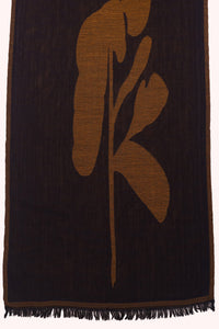Ochre Bloom Wool Jacquard Scarf - Blue | SVEŽElife