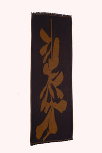 Ochre Bloom Wool Jacquard Scarf - Blue | SVEŽElife