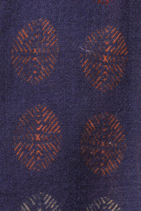 Dual-Tone Circle Print Wool Scarf - Indigo Brown | SVEŽElife
