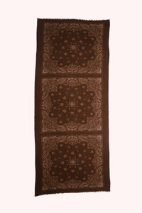 Woodland Paisley Print Wool Scarf - Wood-brown | SVEŽElife