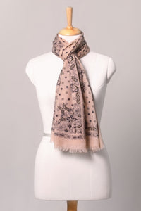 Starlight Paisley Print Wool Scarf - Off-white | SVEŽElife