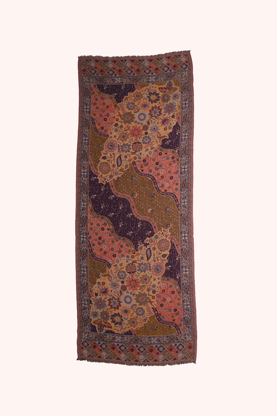 Flower Forest Jacquard Wool Scarf - Multicoloured | SVEŽElife