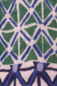Modern Lattice Print Wool Scarf - Blue Multi | SVEŽElife