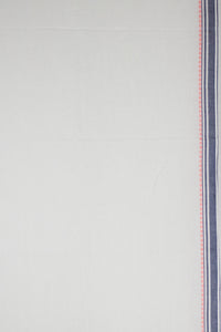 Classic South Border Cotton Scarf - White