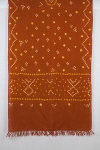 Bandhani Tie Dye Wool Scarf - Orange