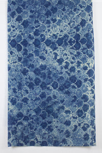 Shibori Tie Dye Scarf - Blue Semi Circle