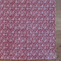 Lotus Flower Hand-block Print Area Rug - Red