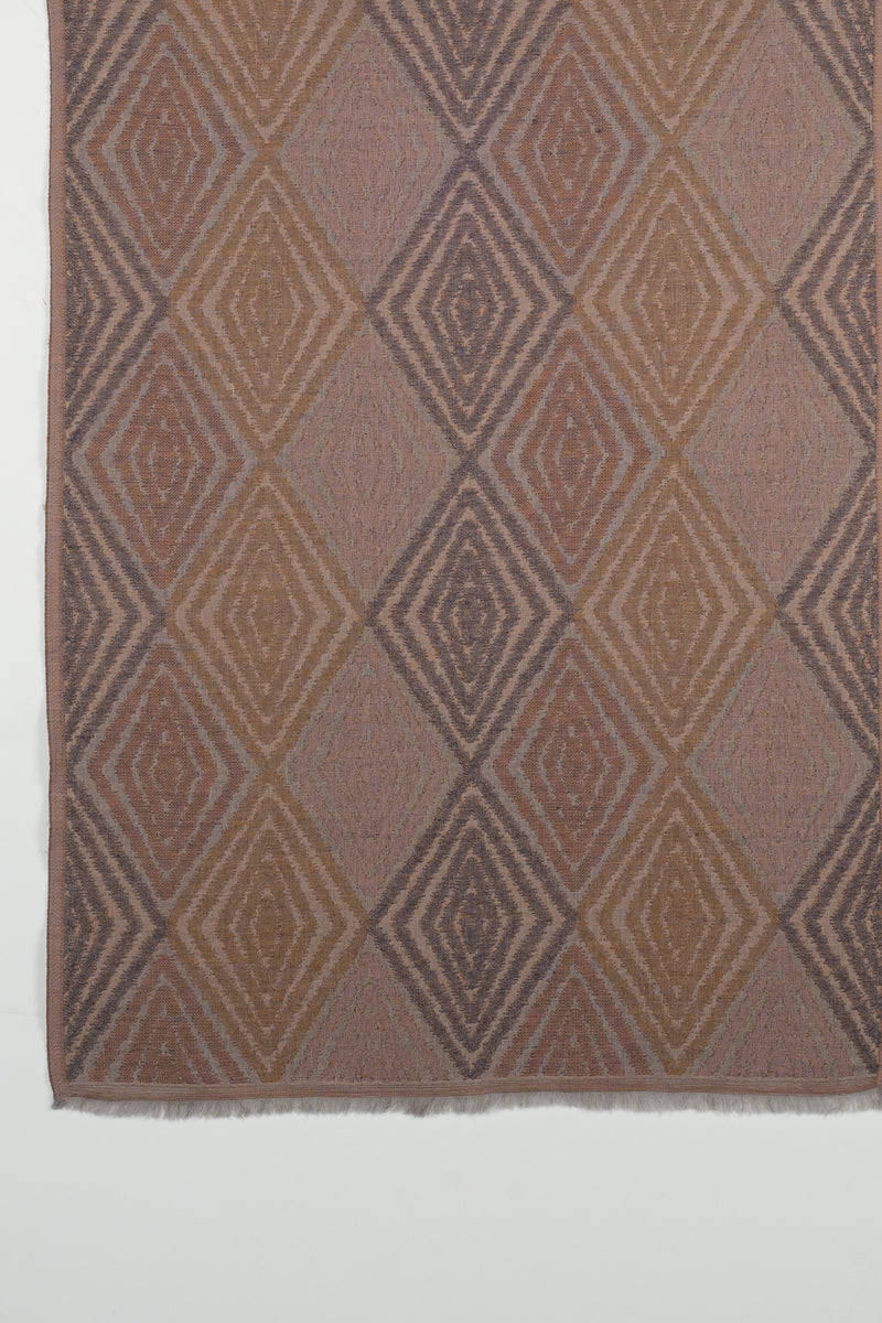 Concentric Diamonds Fine Wool Jacquard Scarf – Grey Yellow | SVEŽElife