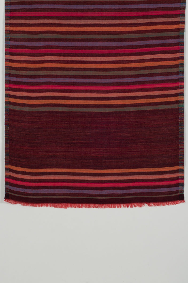 Vivid Stripes Reversible Cashmere Wool Scarf – Brown Multi-Coloured | SVEŽElife