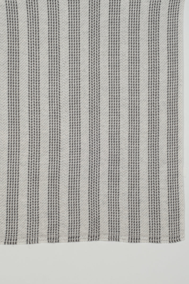 Chevron Stripe Bands Cashmere Wool Scarf - Grey