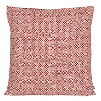Flower Tile Bagh Hand Block Print Cotton Cushion Cover - Red White